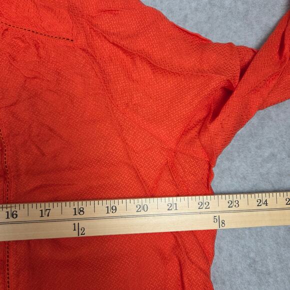 🌼Lucky Brand Womens Top Size Medium V Neck Tie Front Long Sleeve🌼 - Picture 9 of 10